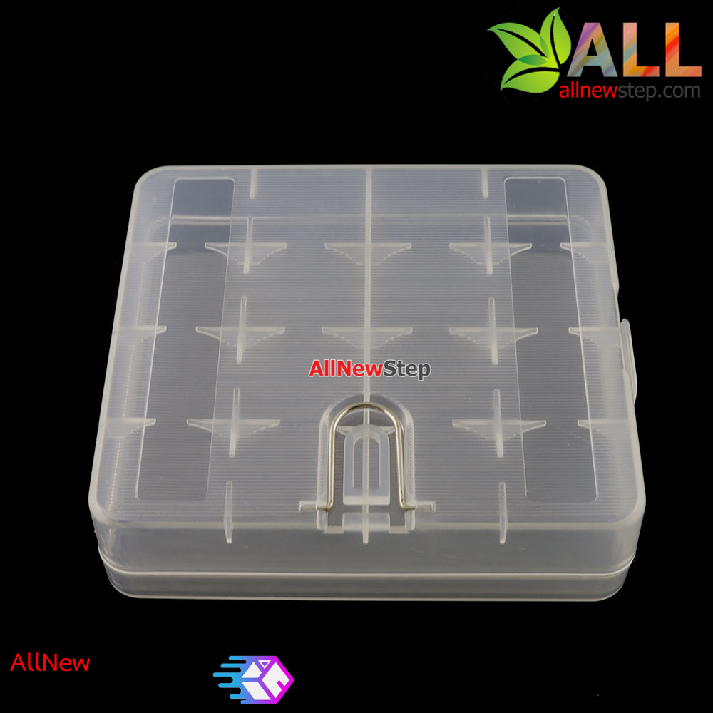Plastic Transparent White 4x 18650 Battery Case Holder Storage Box กล่องเก็บรักษาแบตเตอร์รี่ 18650 ขนาด 4 ก้อน