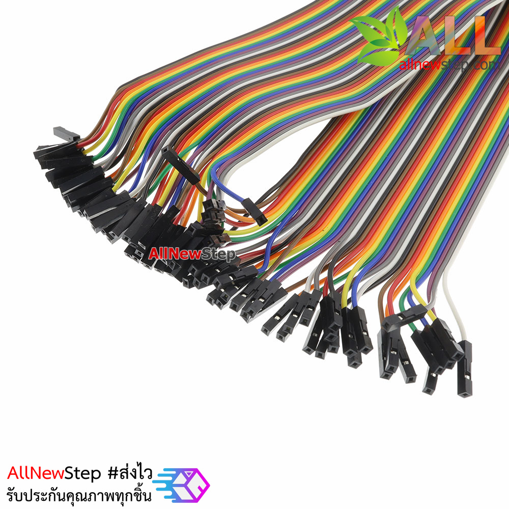 สายไฟ จัมเปอร์ เมีย-เมีย Jumper Wire สายแพ เมีย-เมีย ยาว 50cm. จำนวน 40 เส้น