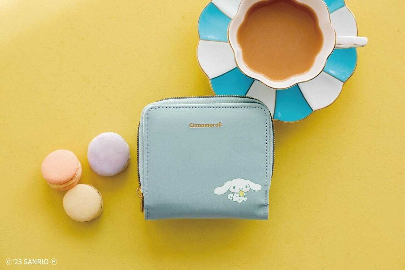 Sanrio Cinnamoroll Compact Bi-fold Wallet กระเป๋าสตางค์ใบสั้นสองพับสีฟ้าสดใส