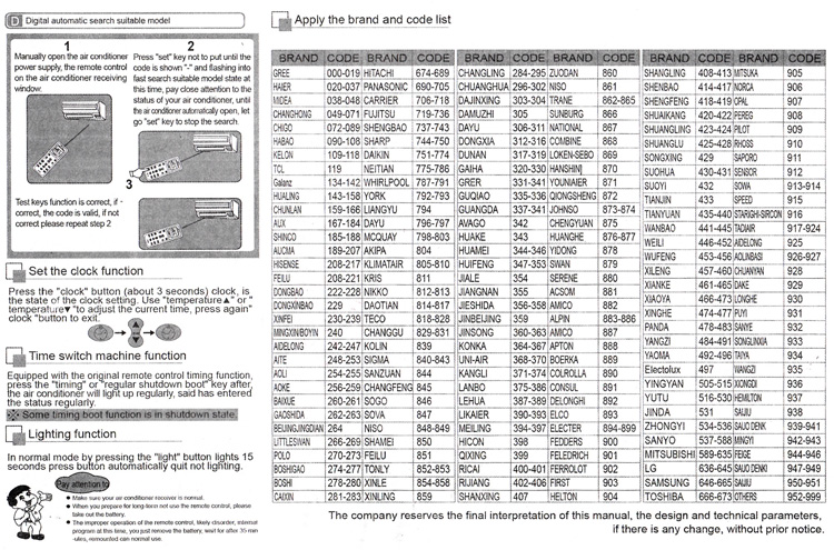 รีโมทแอร์อเนกประสงค์ Universal air remote control multi-function