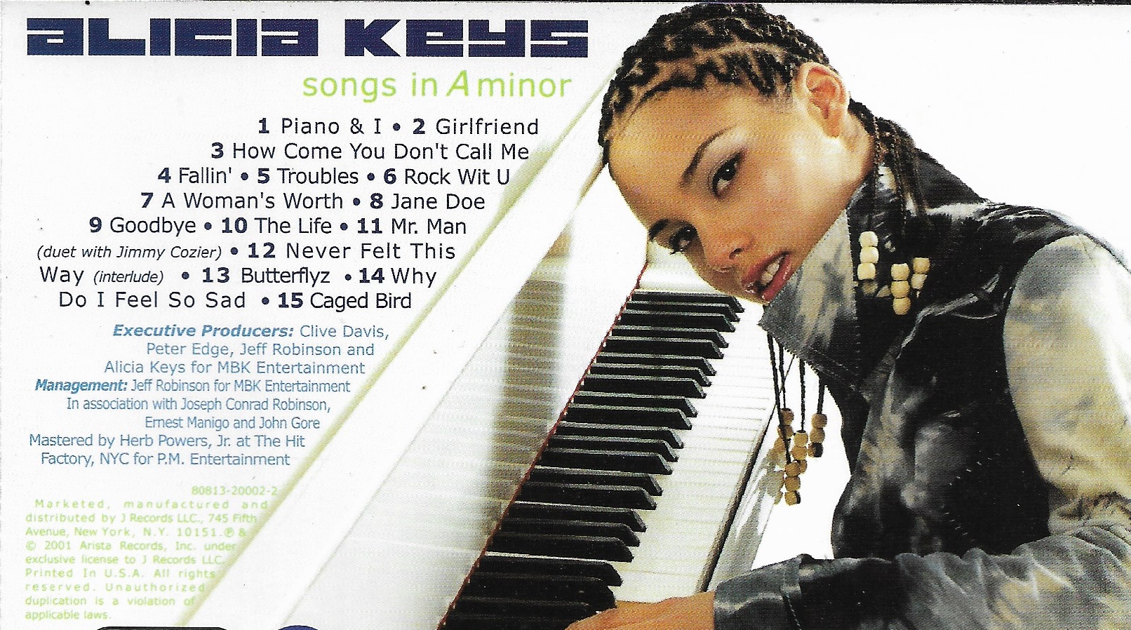 Used CD,Alicia Keys - Songs In A Minor (A+)(2001)(USA)