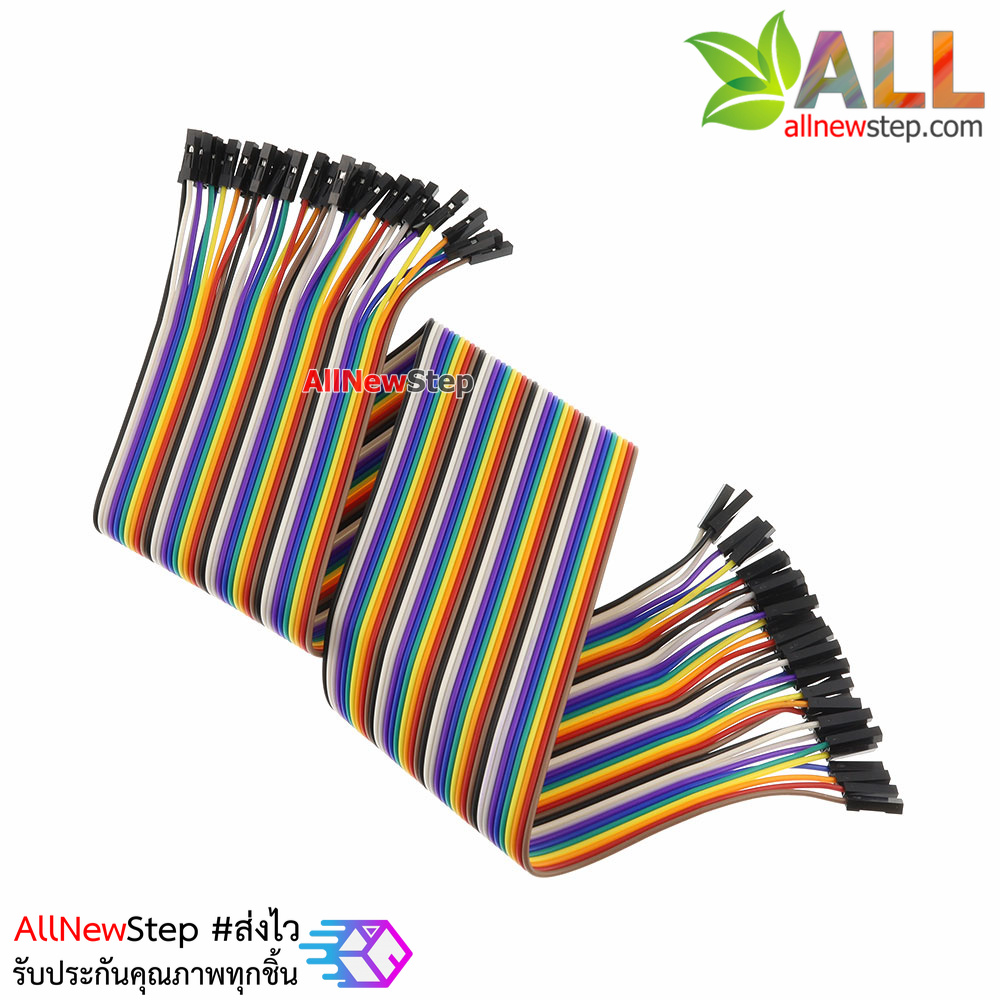 สายไฟ จัมเปอร์ เมีย-เมีย Jumper Wire สายแพ เมีย-เมีย ยาว 40cm. จำนวน 40 เส้น