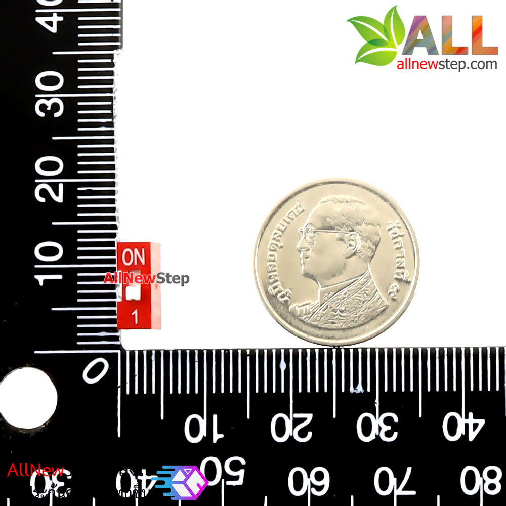 DIP switch DIP 2.54mm สวิตช์แบบ DIP ระยะห่างระหว่างขา 2.54mm ขนาด 1 ช่อง