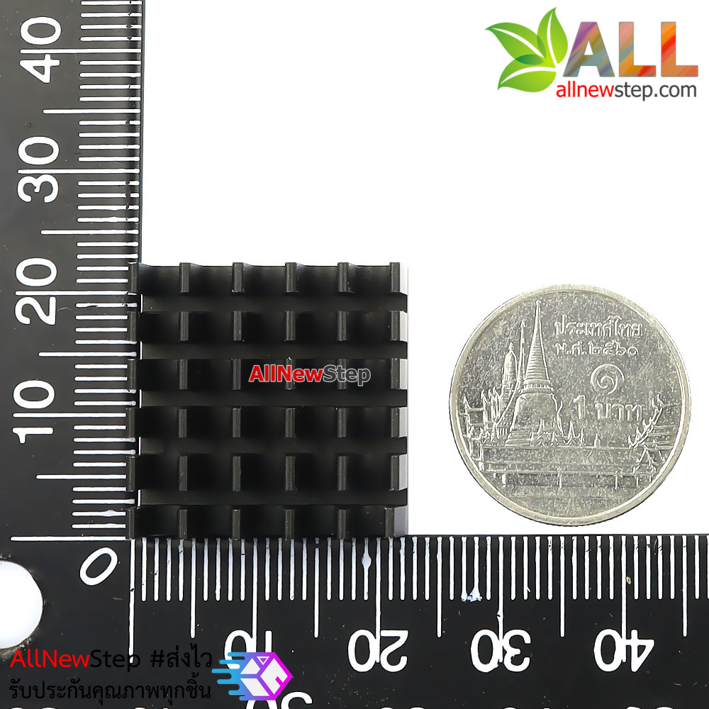 แผ่นระบายความร้อน สีดำ 22x22mm