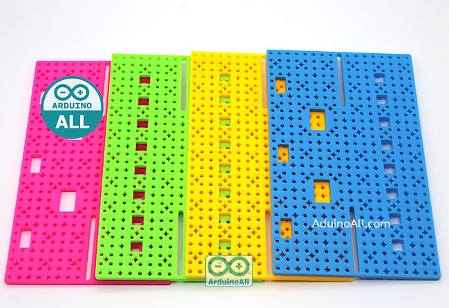 แผ่นพลาสติกเจาะรู ขนาด 85x140mm สีเหลือง