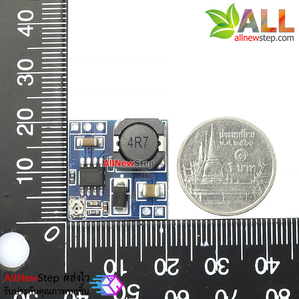 โมดูลแปลงไฟลงแบบปรับค่าได้ step down 4.75-24V เป็น 0.92-15V กระแสสูงสุด 2A