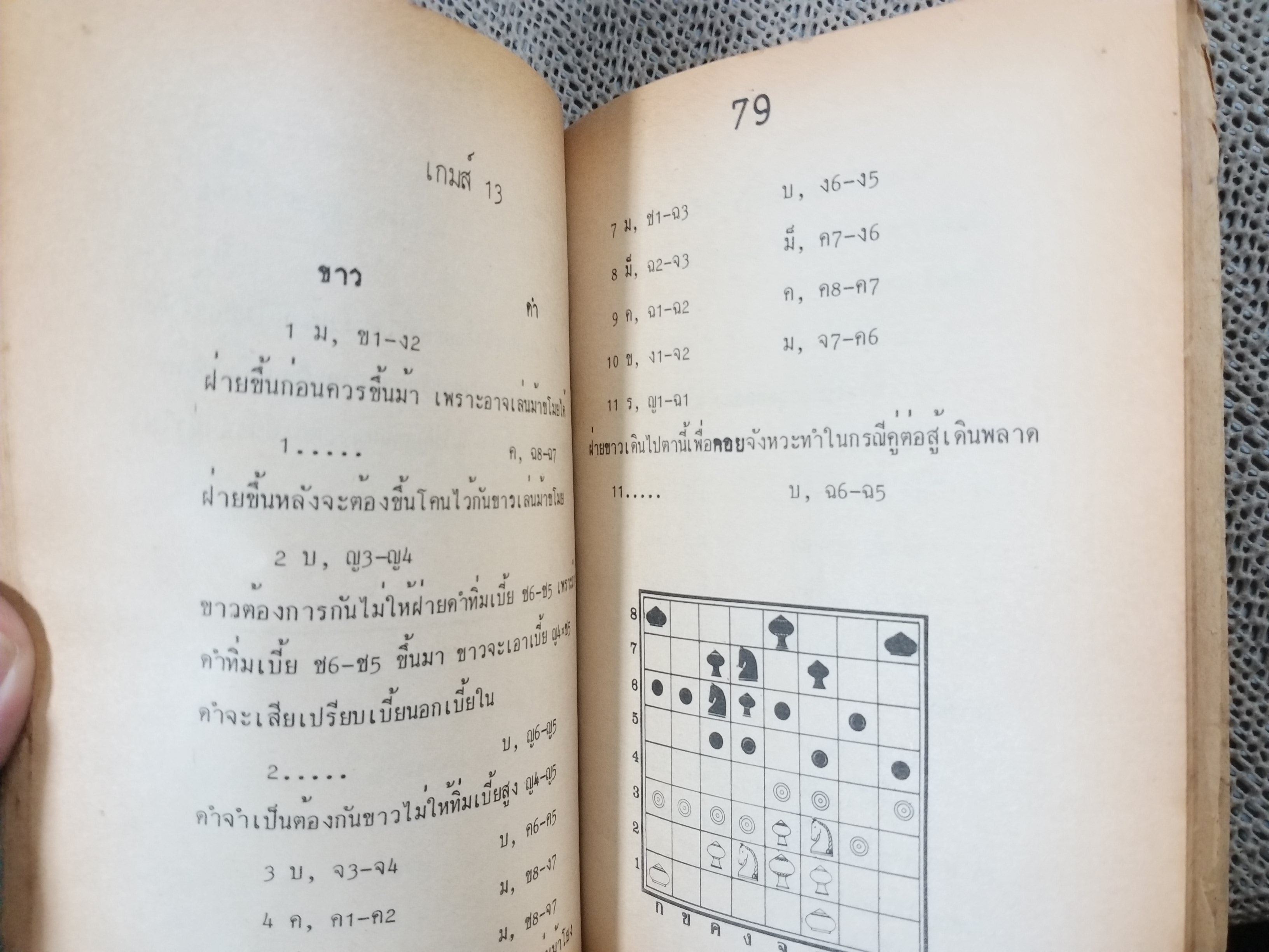 ตำราหมากรุกไทย รวมเล่ม 1+2 โดย เซียนป่อง สุชาติ ชัยวิชิต / ปกช้ำ สภาพพอใช้ เปิดใช้งานมาก หน้าอยู่ครบ ควรเปิดอ่านเบาๆ