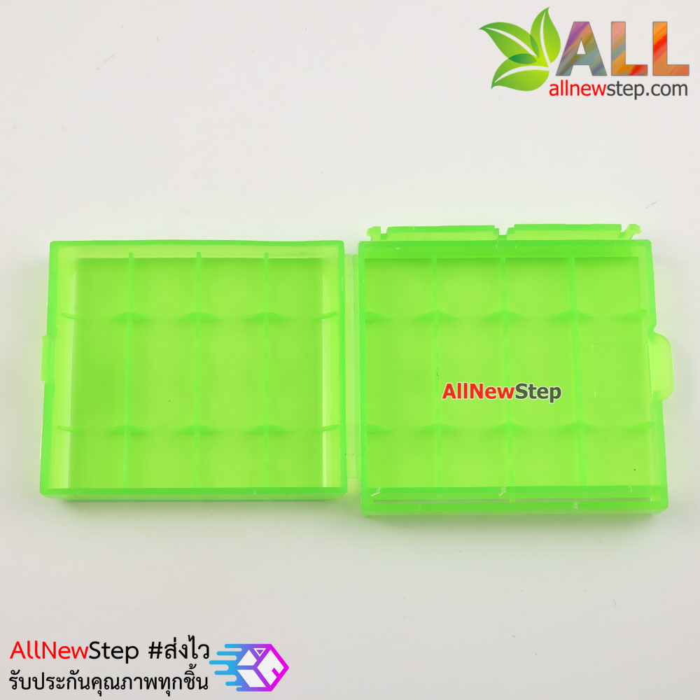 กล่องใส่ถ่าน AA 4 ก้อน battery storage box สีเขียว