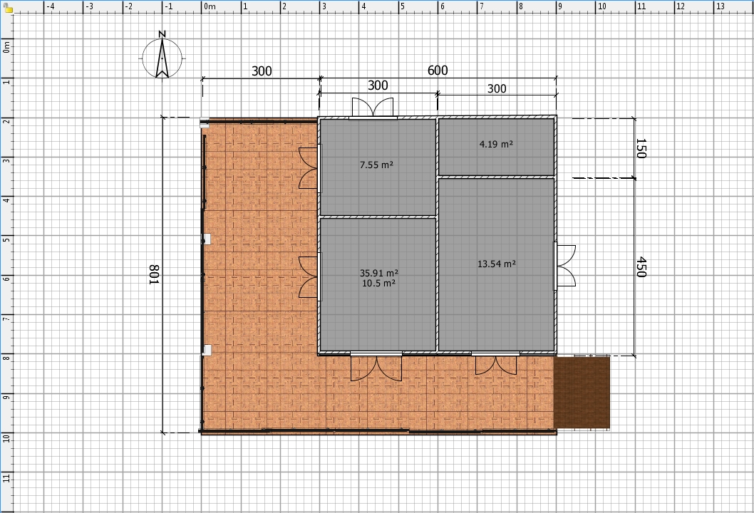 บ้านน็อคดาวน์ ขนาด 9 * 8 เมตร ในตัวบ้าน ขนาด 6*6 เมตร ราคา 550000 บาท