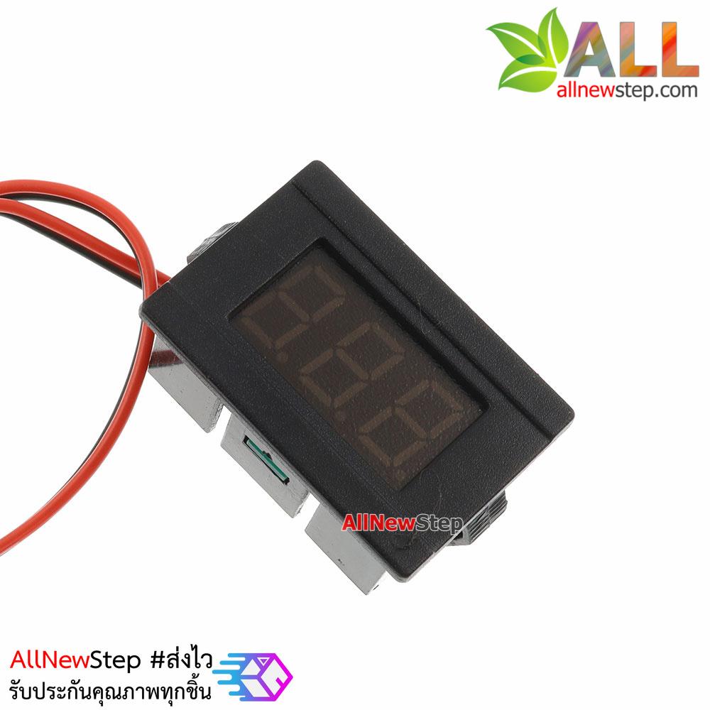 โวลต์มิเตอร์ 4.5-120VDC ขนาด 0.36 นิ้ว สีแดง สายวัด 2 เส้น
