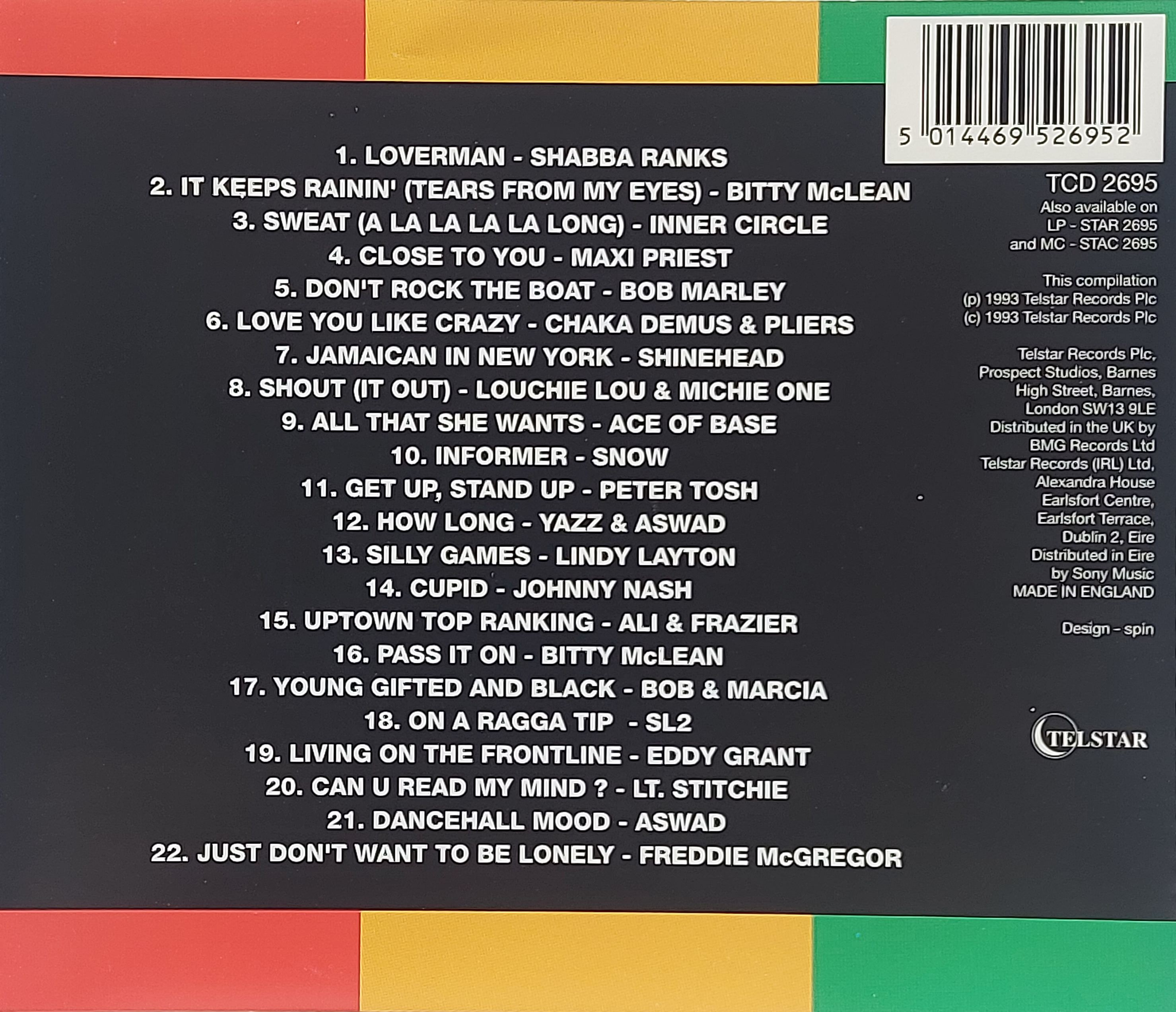 Used CD,100% Reggae 1 (A)(Various Artists) (1993) (England)