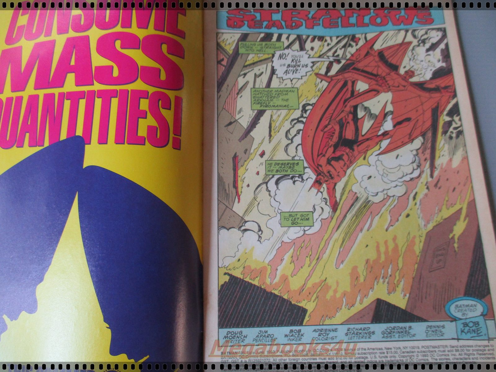 การ์ตูน DC comics การ์ตูนภาษาอังกฤษ แบทแมน BATMAN ฉบับที่ 495 ปี2536 ตอน STRANGE DEAD FELLOWS