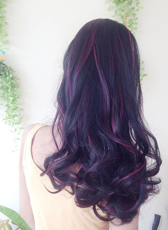 K308 หางม้า เเบบผูก ไฮไลท์สีไวน์เเดง ทรงผมสวยดูเป็นธรรมชาติคะ