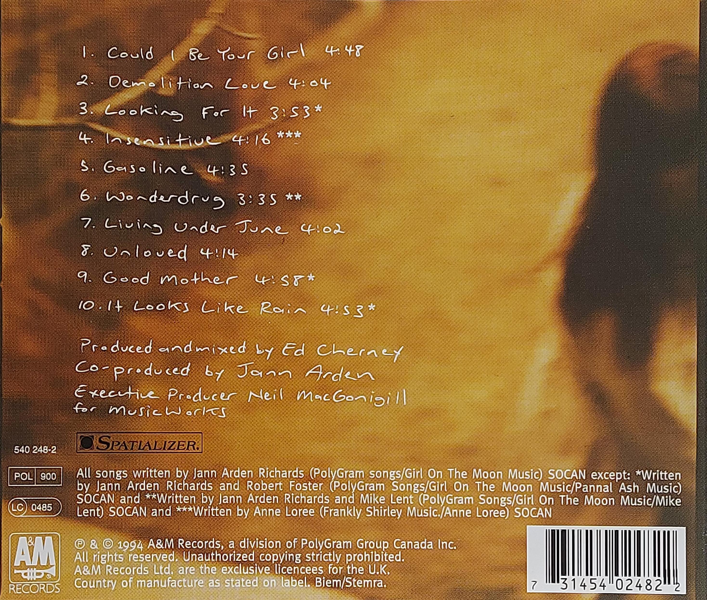 Used CD,Jann Arden - Living Under June (B)(1994)