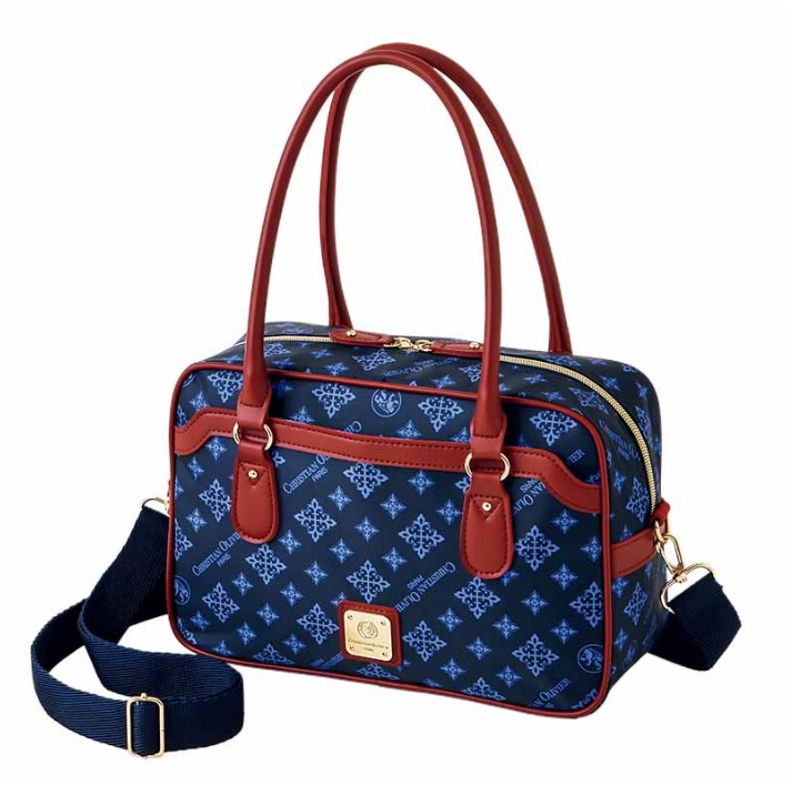 Christian Olivier 2way light monogram Navy กระเป๋าสะพายไหล่ลายโมโนแกรมสุดหรู มาพร้อมสายสะพายข้าง