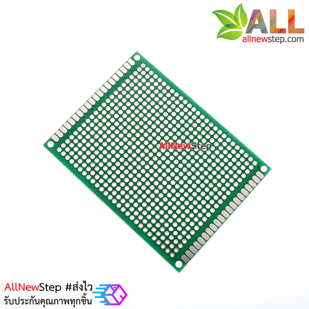แผ่นปริ๊น PCB อเนกประสงค์แบบ 2 หน้าอย่างดี สีเขียว ขนาด 6x8 เซนติเมตร