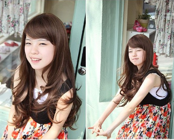 A1029 วิกผมหน้าม้า ดัดลอน