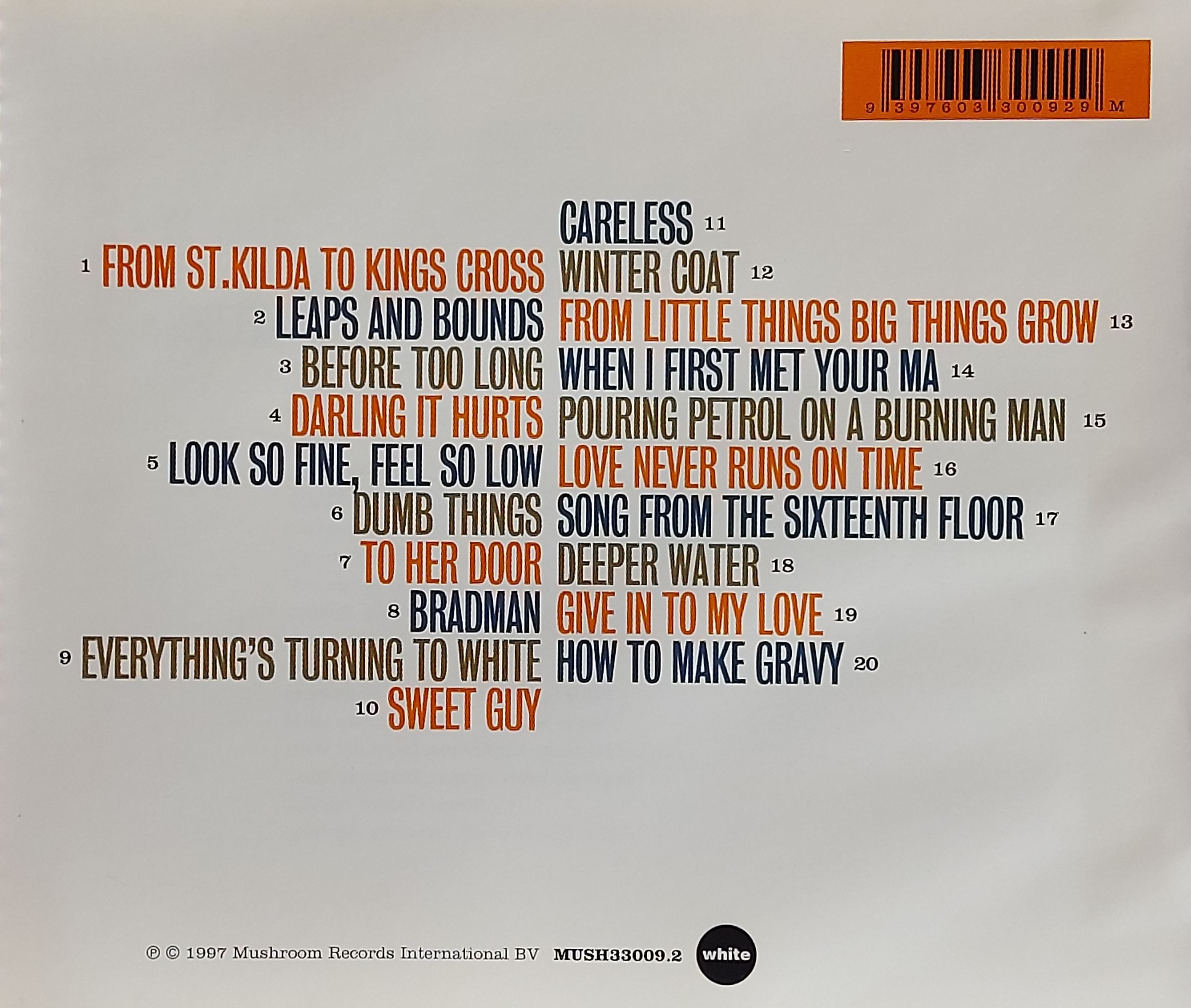 Used CD,Paul Kelly - Greatest Hits Songs from the South (2CD) (A)(1997)