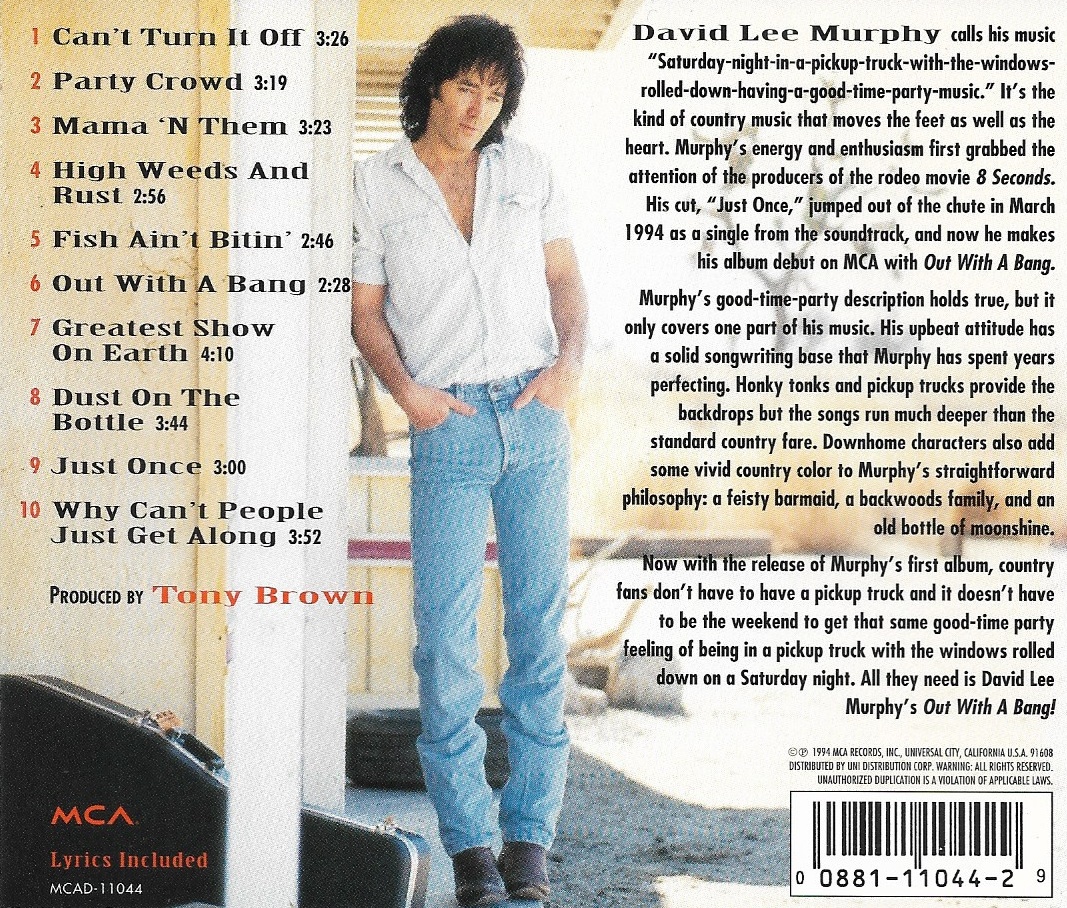 Used CD,David Lee Murphy - Out with A Bang (A)(1994)