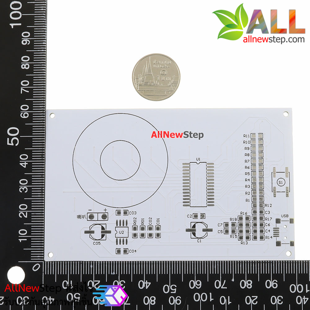 ชุดคิทวงจรไฟวิ่งตามความถี่เสียง LED light music spectrum display พร้อมกล่องเคส