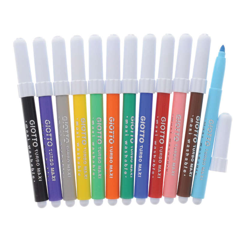 ปากกาเมจิกแท่งใหญ่ 12 สี GIOTTO- Turbo Maxi Markers