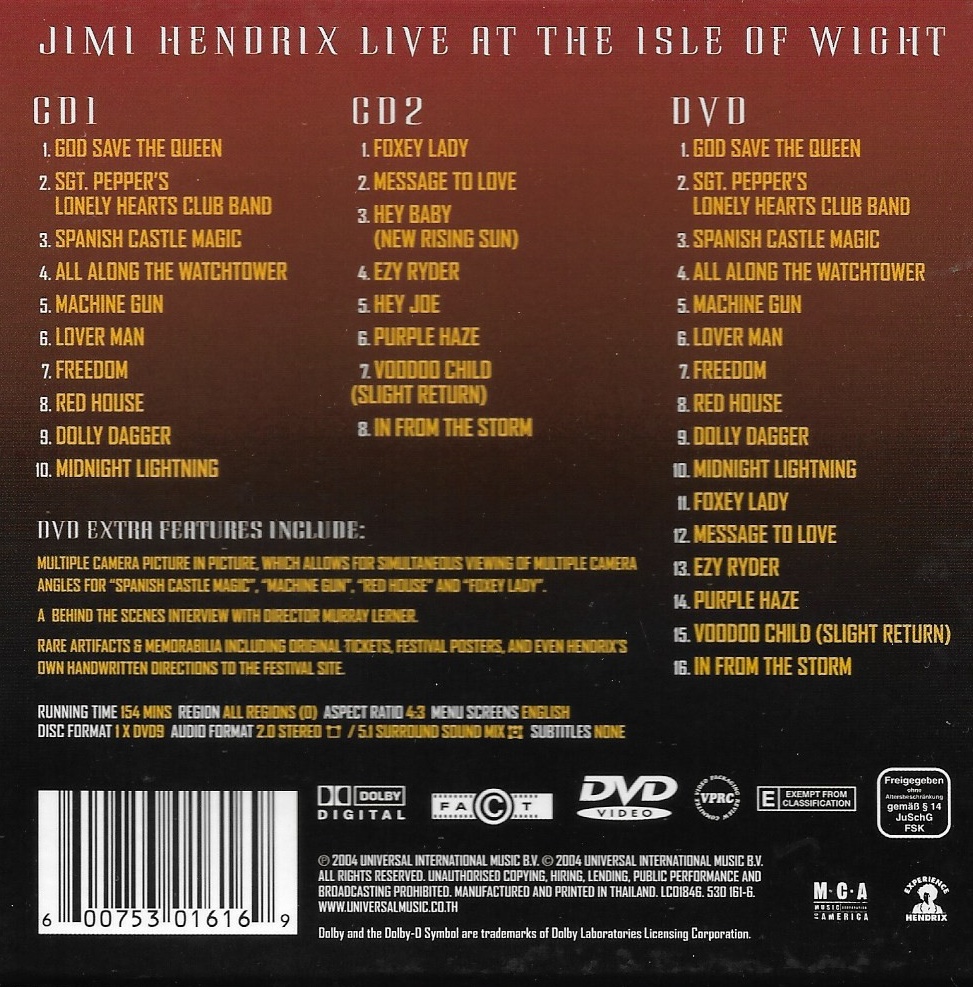 CD,Jimi Hendrix - Blue Wild Angel Live at the Isle of Wight(2CD+1DVD)(Thai)