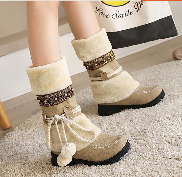 รองเท้าบูทกันหนาว ไซต์ 34-43 สีดำ/ม่วง/น้ำตาล/ครีม
