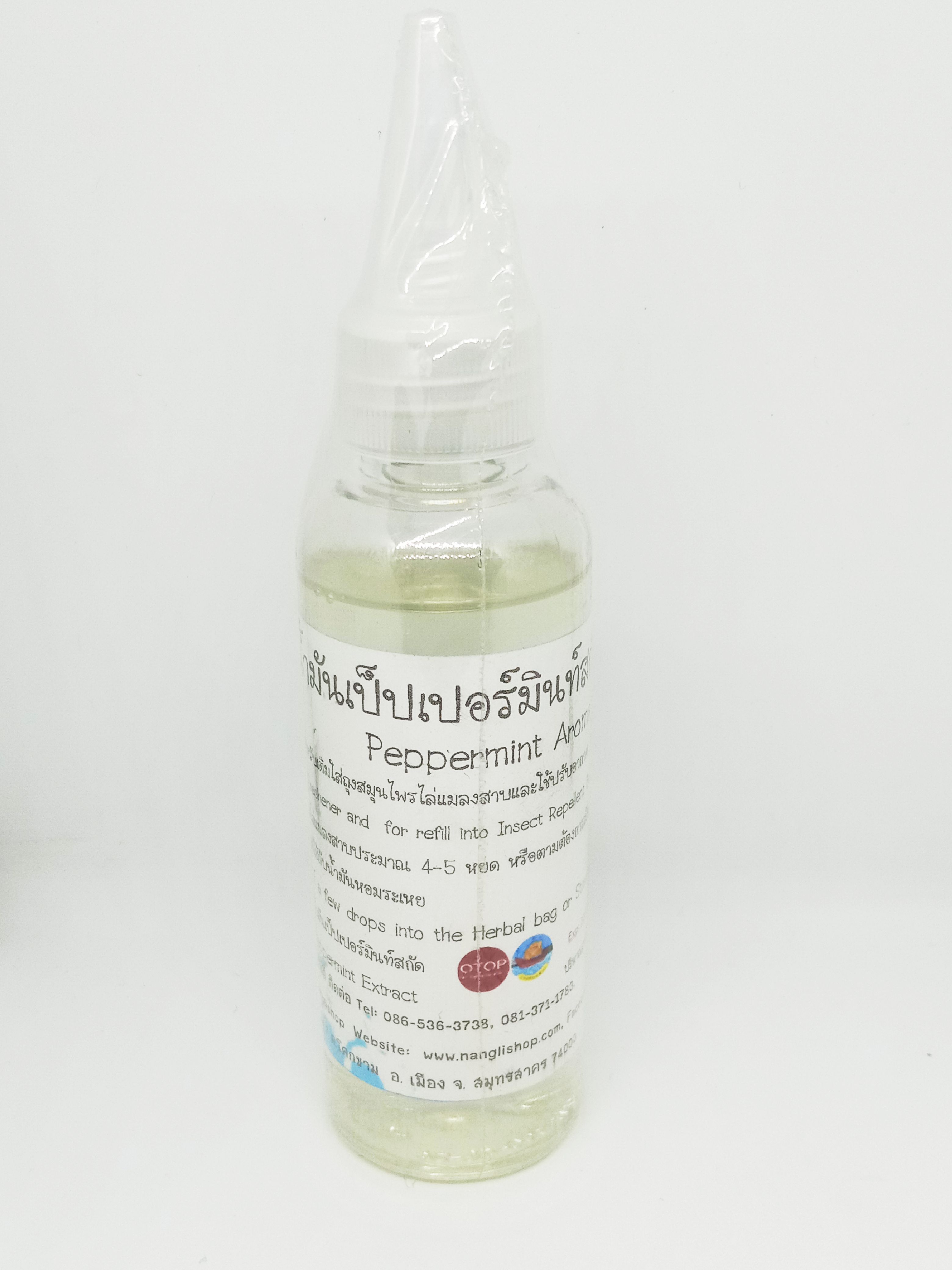 น้ำมันเป็ปเปอร์มินท์ น้ำมันเติมถุงไล่แมลงสาบ / Peppermint Aroma Oi (ใหญ๋ 100 ml.)