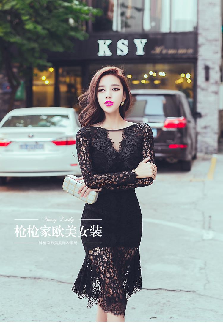 ***หมดค่ะ***เดรสไสตล์เกาหลี ดีเทลผ้าลูกไม้ทรงเข้ารูป ต่อชายบาน คอแหลมแขนยาว ติดซิป มีซับใน ผ้าคุณภาพดี ใส่สบาย การตัดเย็บเรียบร้อย คุณภาพดีค่ะ