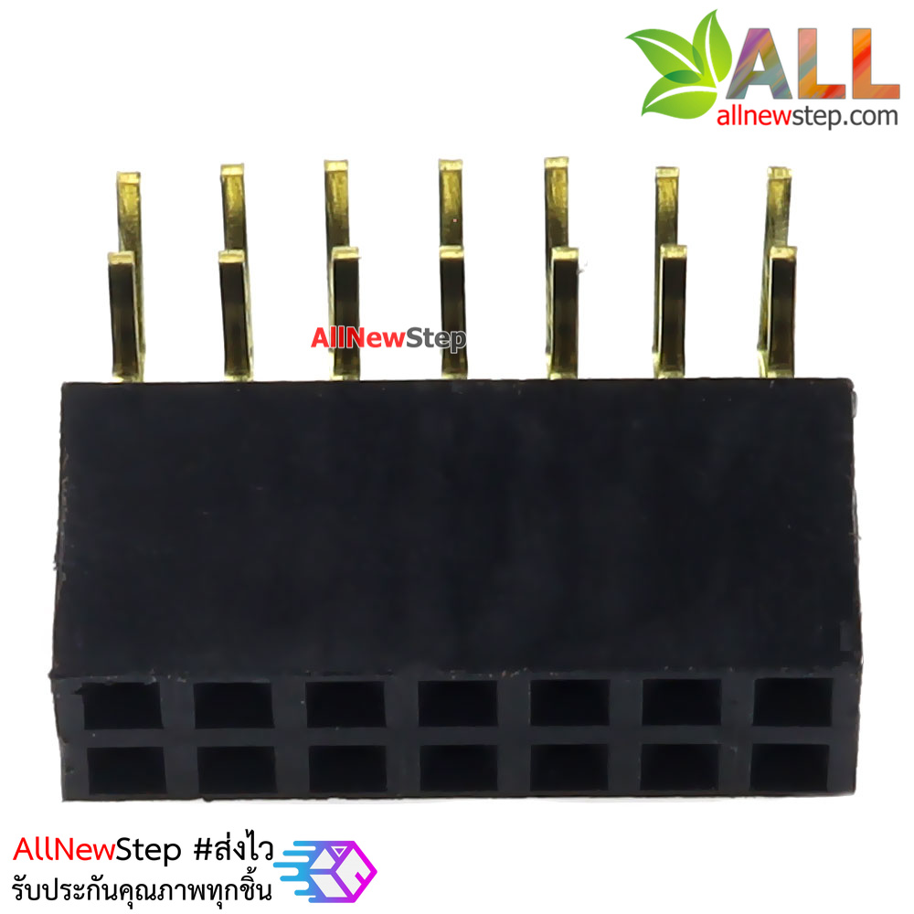 ขาก้างปลาตัวเมียแบบฉาก 2x7 ขา Double Row Hole Jack 2x7 PIN Header 2.54mm