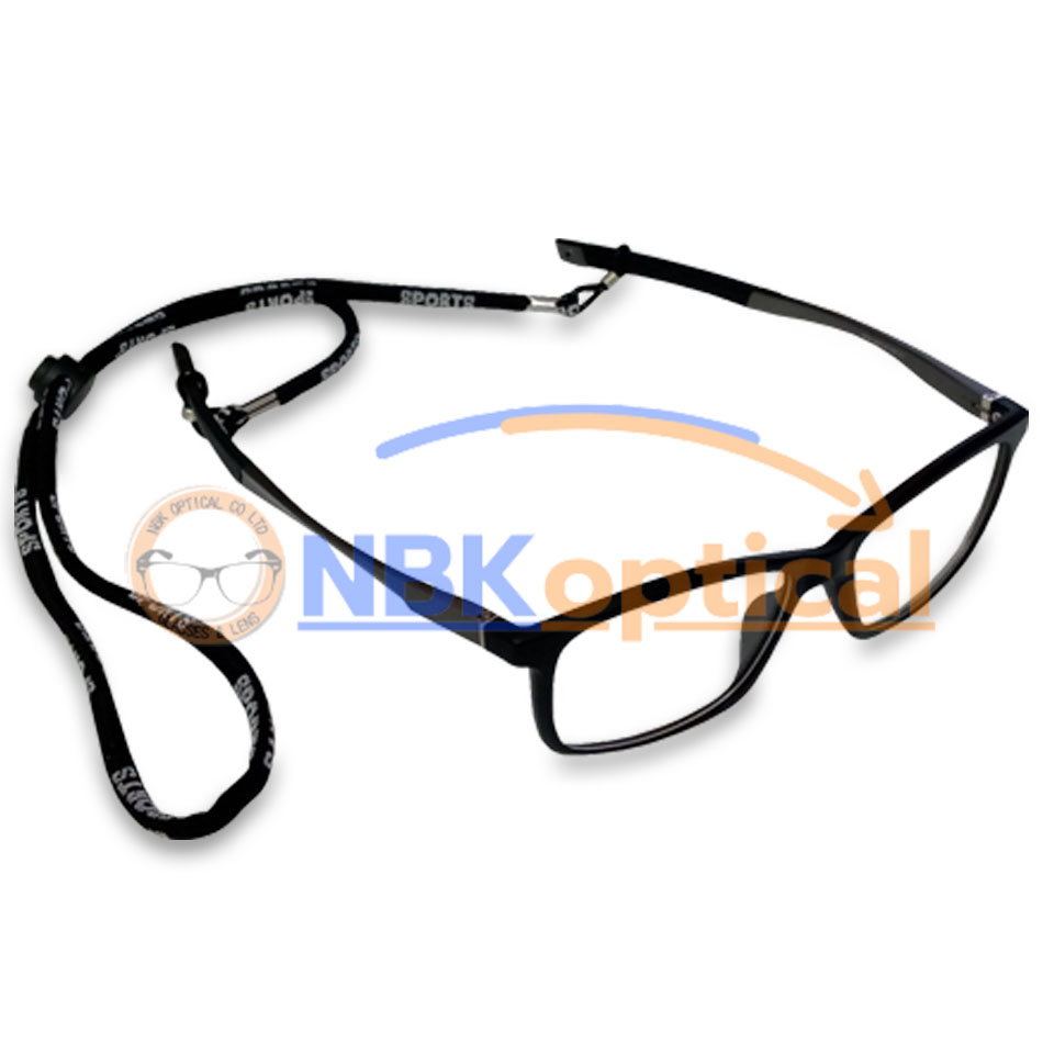 สายคล้องแว่นตาสีดําทรงสปอร์ต