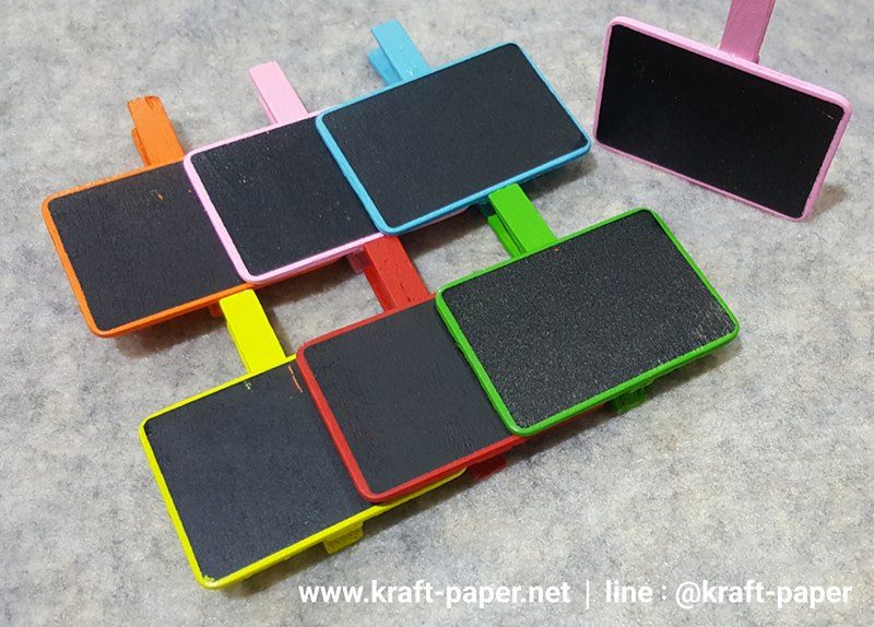 [คละสี] ไม้หนีบกระดานดำ กระดานดำจิ๋ว กระดานดำไม้หนีบ ป้ายเขียนราคา