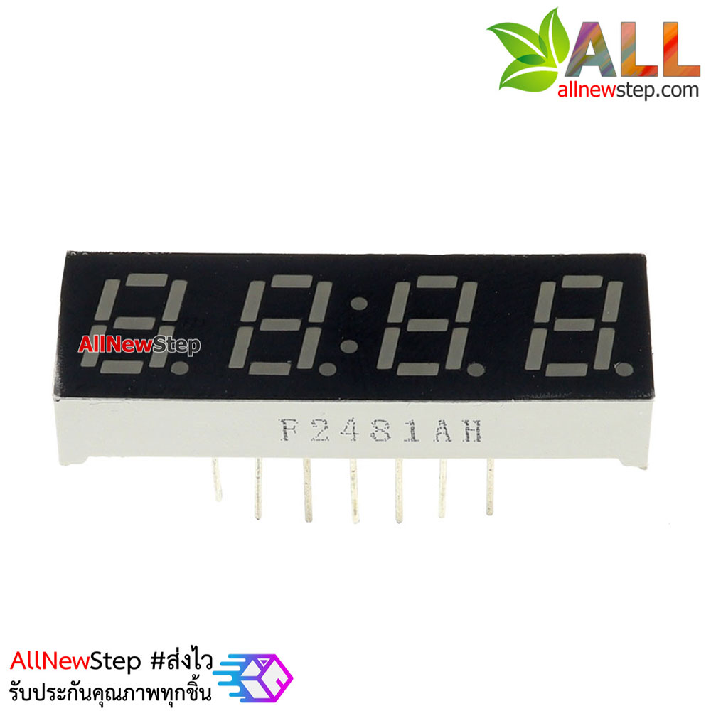 7 Segment 0.28 นิ้ว Common Cathode 4 digit Clock Red ไฟ 7 segment 0.28 4 หลักพร้อมจุดนาฬิกา สีแดงแบบไฟลบร่วมa2481AH