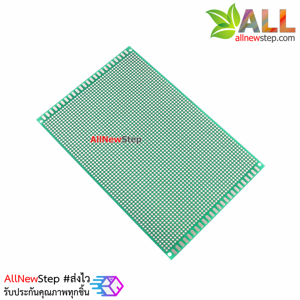 แผ่นปริ๊น PCB อเนกประสงค์แบบ 2 หน้าอย่างดี สีเขียว PCB ขนาด 12x18 เซนติเมตร