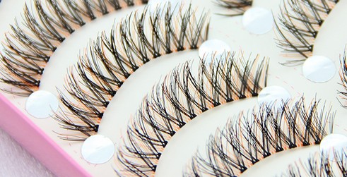 HS-41 ขนตาปลอม(ราคาส่ง) สีส้ม+ดำ ขั้นต่ำ 15 เเพ็ค คละเเบบได้