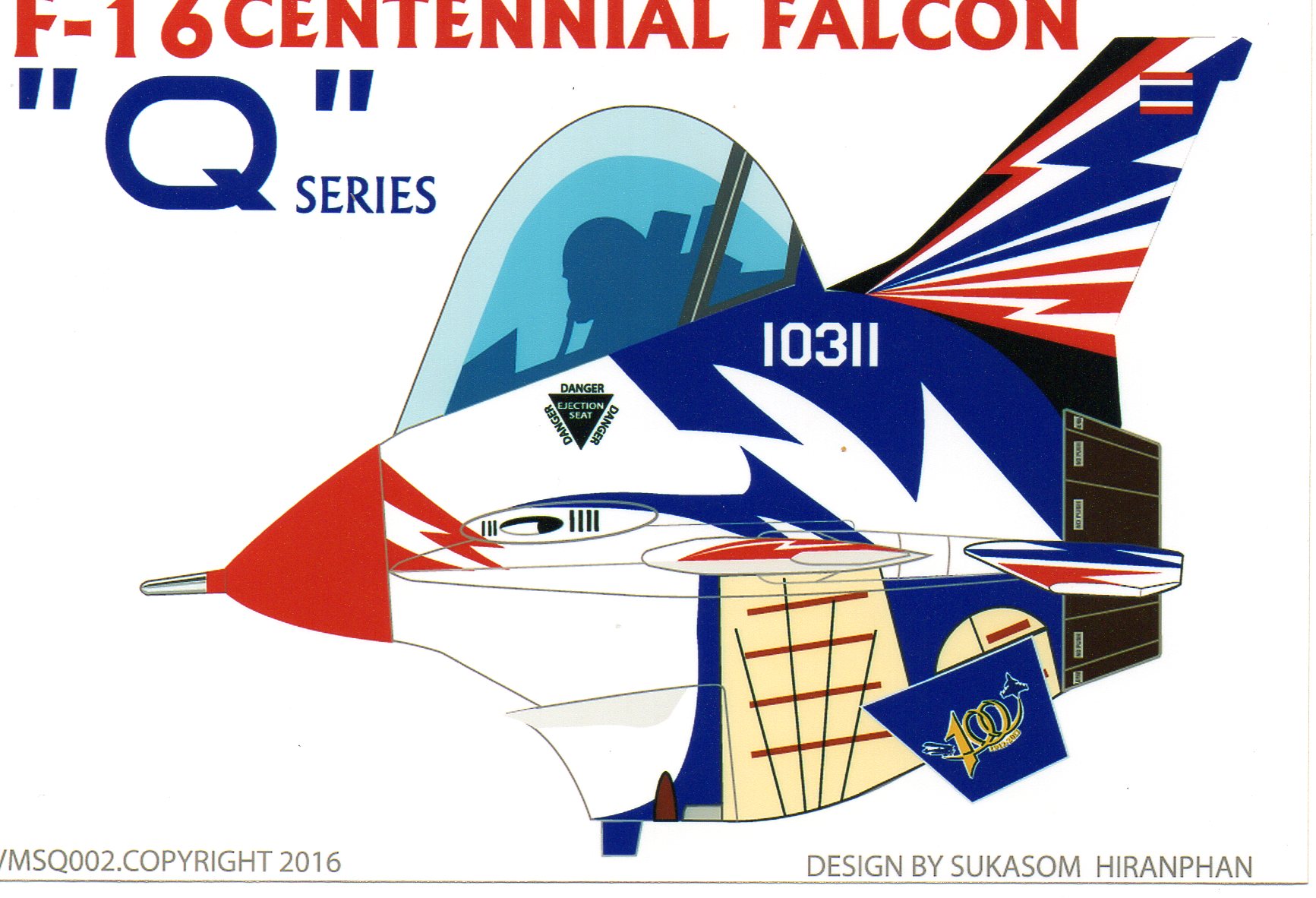 DECAL EGG PLANE F-16A CENTENNIAL FALCON RTAF (ครบรอบ 100 ปี การบินของบุพการีทหารอากาศ )