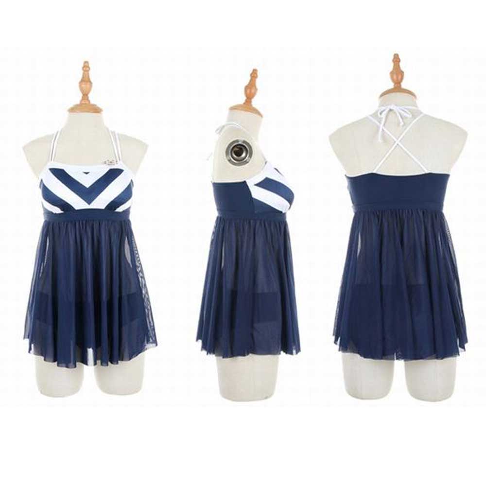 **พร้อมส่ง**ชุดว่ายน้ำวันพีชสีน้ำเงินกรมท่า two-pieces บิกินี่่+เสื้อผูกโบว์ด้านหลังดีเทลใช้ลายทางตัดกันเป็นทรงสามเหลี่ยม ทำให้หุ่นผอมเพรียวดู sexy พร้อมเข็มกลัดรูปพวงมาลัยเรือ น่ารัก ไม่โป๊คร้า สวยน่ารักเหมือนแบบค่ะ