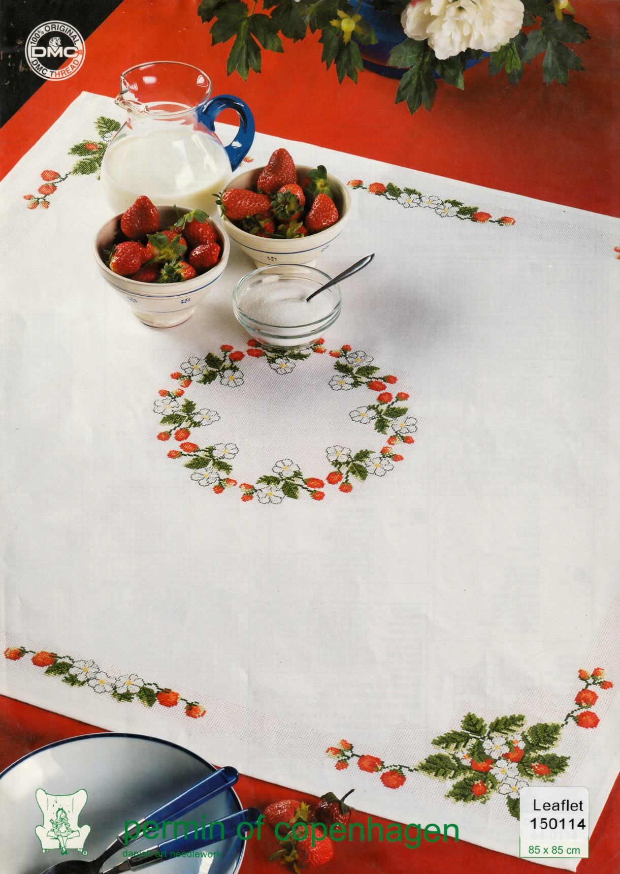 Permin ผังลาย Strawberries Leaflet Tablecloth