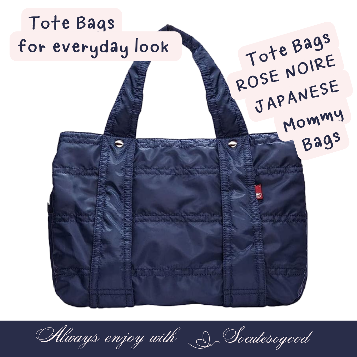 Rose Noire Tote bags for everyday look กระเป๋าผ้าไนลอนอย่างดีเบามาก ใช้ได้ทุกวันเหมาะกับทุกลุคทั้งเดินทาง,ทำงาน,ช้อบปิ้ง