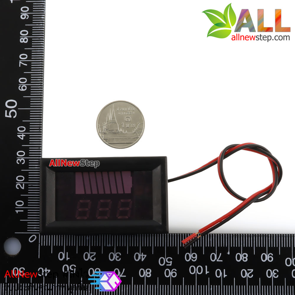 โมดูลวัดโวลต์ ระดับแบตเตอรี่ 12-60V สีแดง