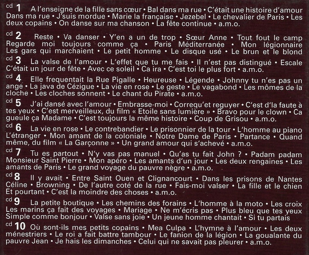 CD,Edith Piaf - adieu mon cœur more than 100 selected original tracks (10CDs)