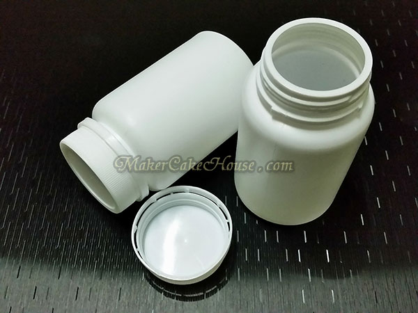 กระปุกยา อาหารเสริม สีขาวฝาเกลียว แบบล็อคกันขโมย 100 ml. ( ราคา 10 ชิ้น )