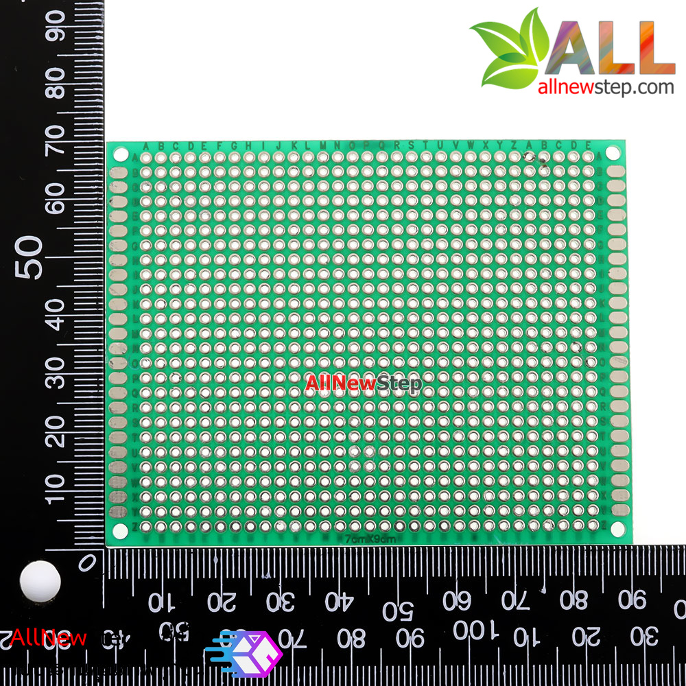 แผ่น PCB อเนกประสงค์อย่างดีสีเขียวแบบ 2 ด้าน ขนาด 7x9 cm