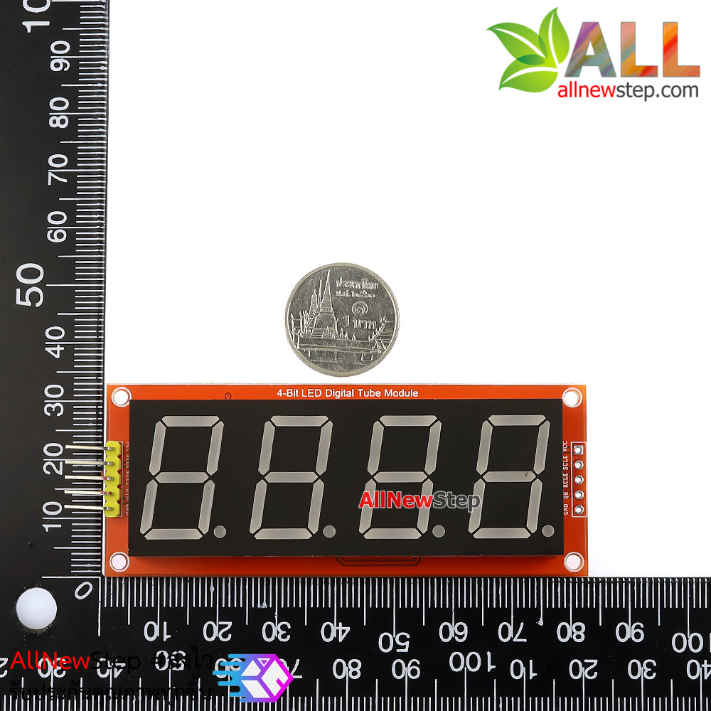 โมดูลแสดงค่าตัวเลข 4 หลัก Four digital tube module LED display 74HC595 ขนาด 0.80 นิ้ว