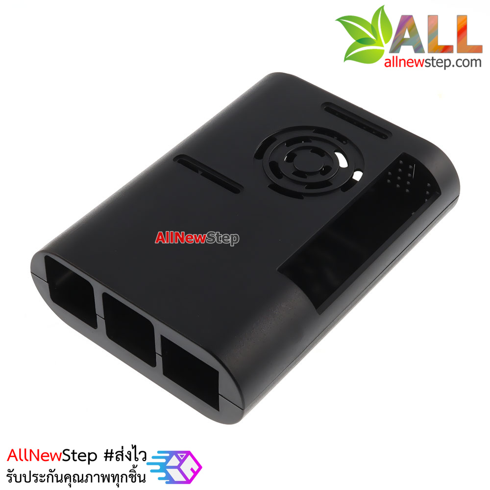 เคส Raspberry Pi4 shell Pi4 CASE พร้อมช่องติดพัดลม สีดำ