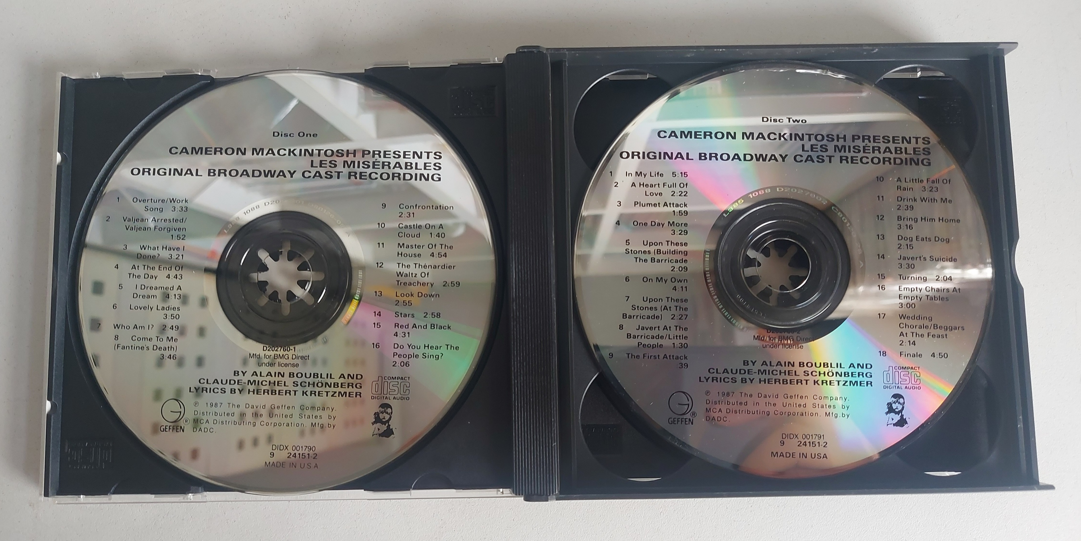 Used CD,Les Miserables (Original Broadway Cast Recording)(2CD)(A+)(Classics)(Various Artists)(Soundtrack)(1986)(USA)