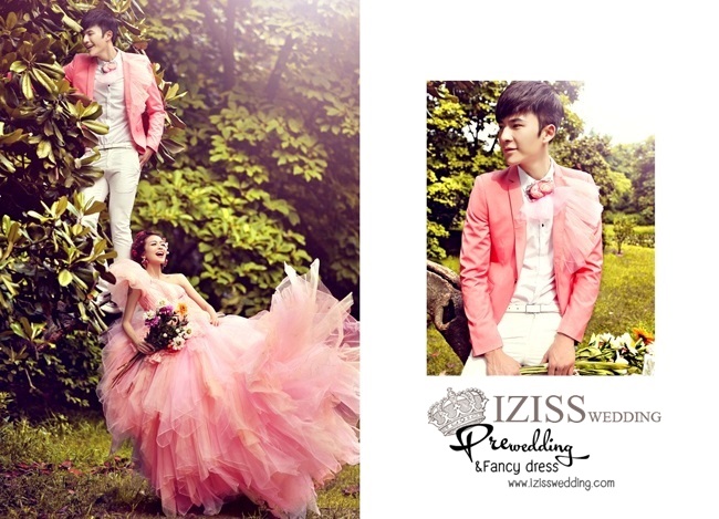 ***พร้อมส่งทั้งเซ็ท***ชุดคู่ถ่ายพรีเวดดิ้ง (prewedding dress) & ชุดแต่งงานแฟนซี (Fancy wedding dress)ชายหญิง "ธีมสีชมพูโอโรส"