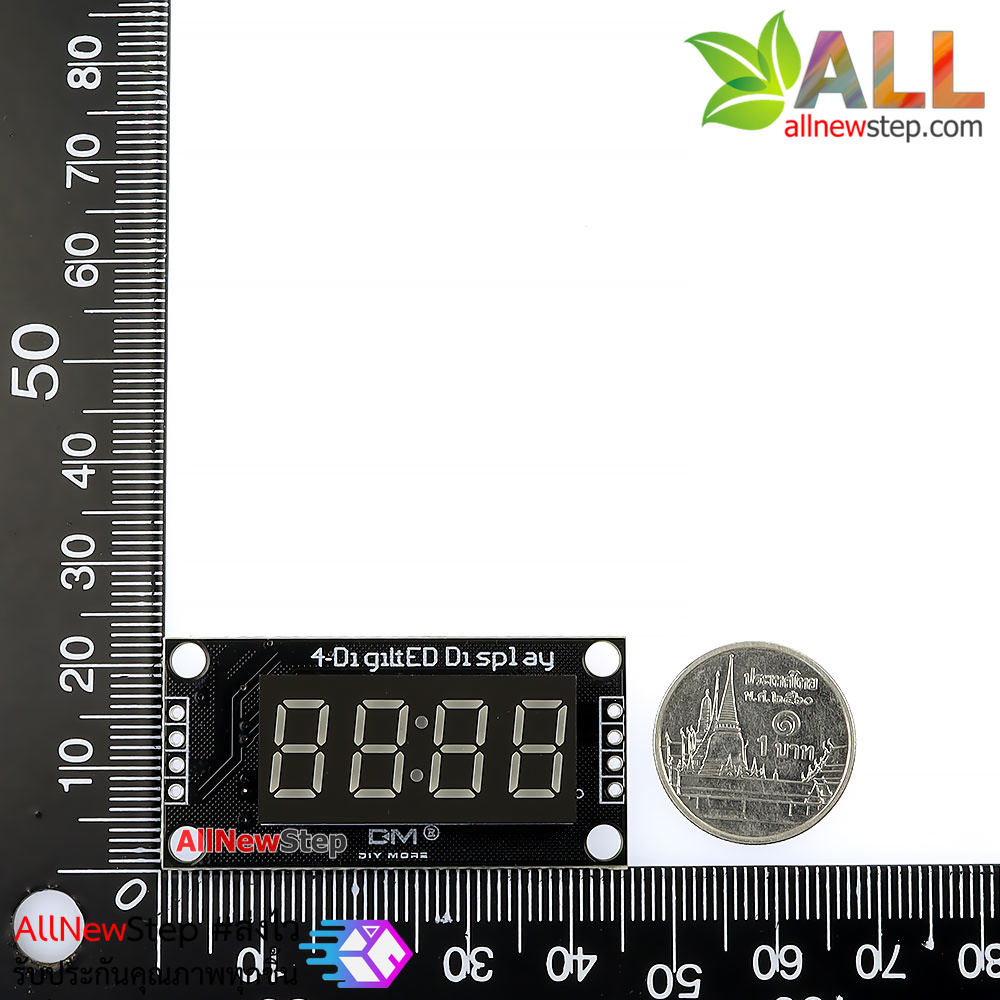 โมดูลแสดงค่าตัวเลข 4 หลัก ขนาด 0.36 นิ้ว TM1637 Driver แบบนาฬิกา สีเขียว