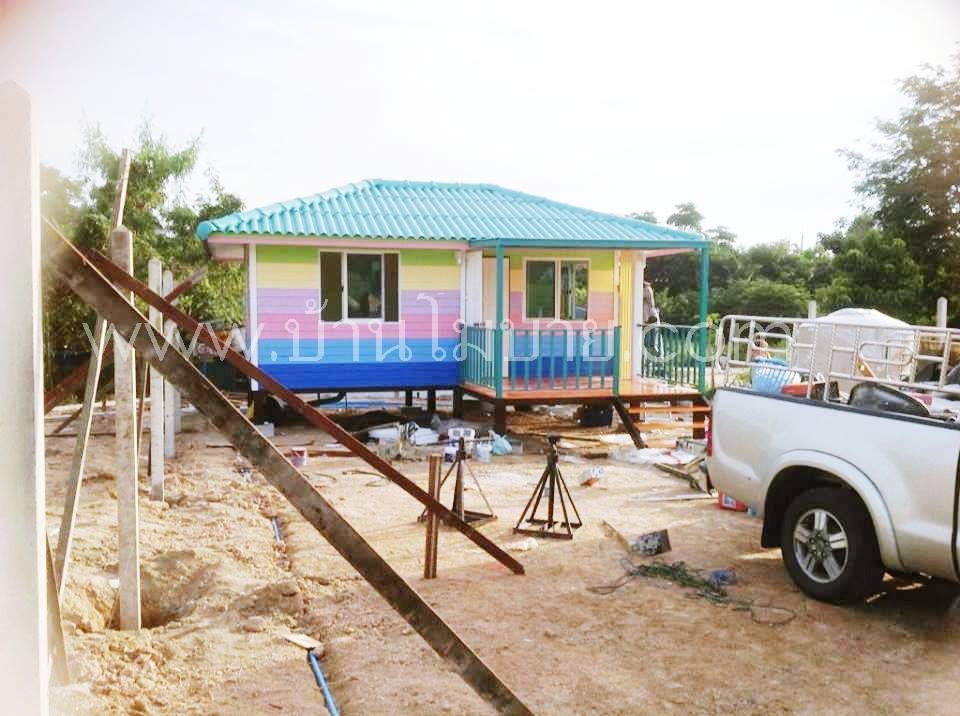 บ้านน็อคดาวน์ ขนาด 4*6 เมตร (1 ห้องนอน 1 ห้องน้ำ 1ห้องนั่งเล่น)