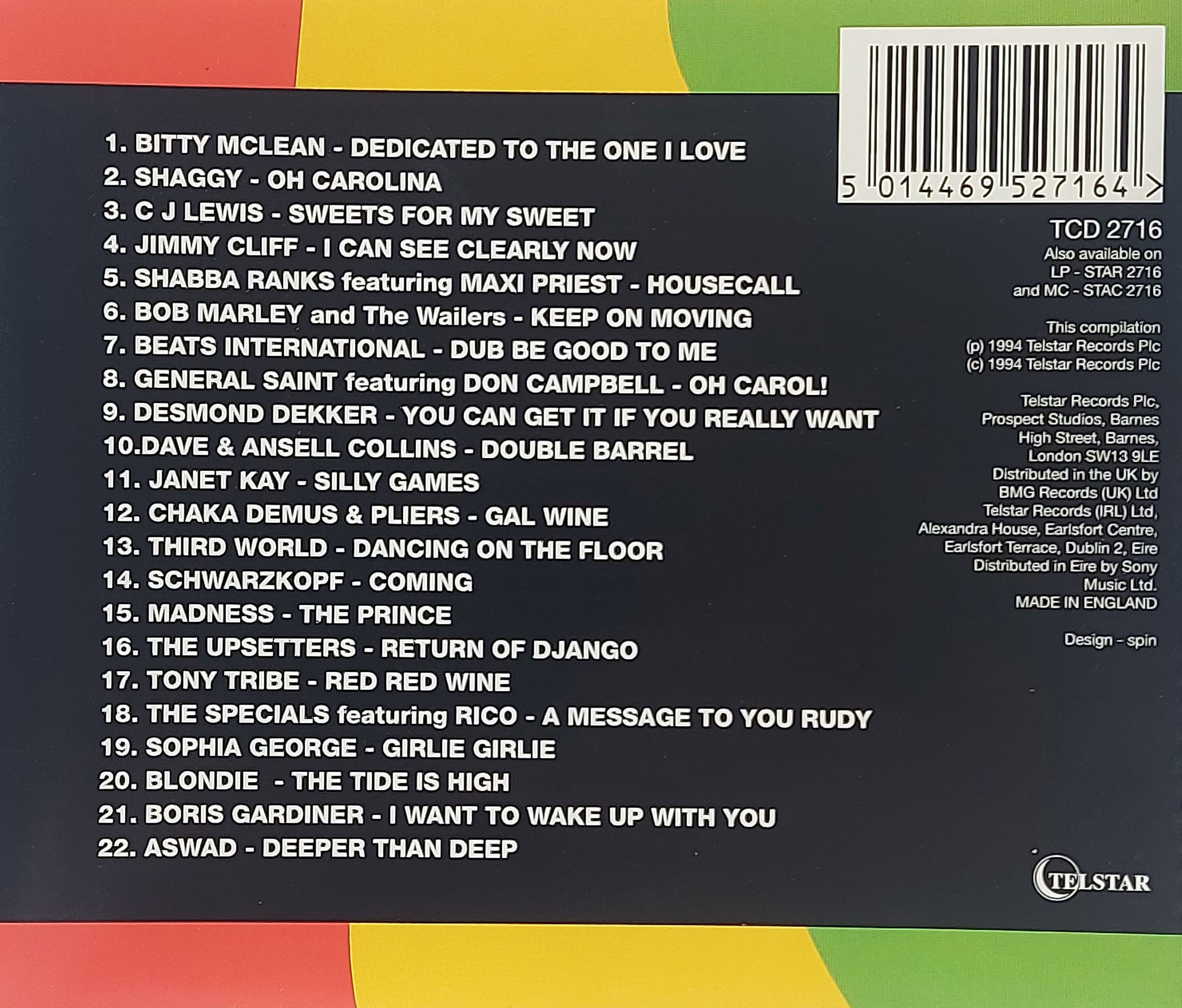 Used CD,100% Reggae 2 (A)(Various Artists) (1994) (England)